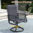8-Person Round Patio Dining Set With 360° Swivel PVC-Coated Polyester Chairs-473032729