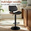 Upholstered Adjustable Height Counter Stool with Solid Wood Frame