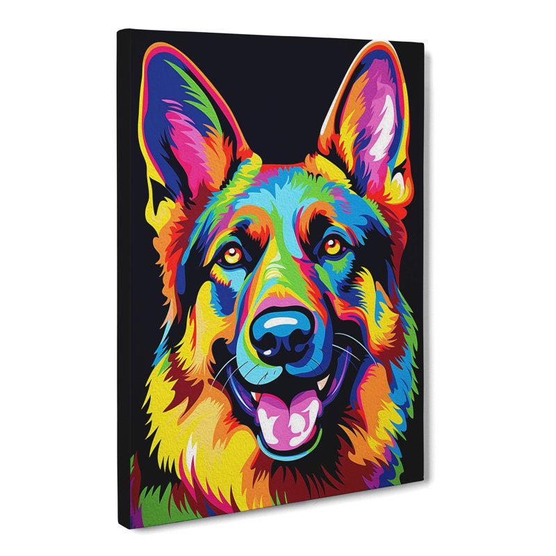 German Shepherd Pop - Wrapped Canvas, 76cm H x 50cm W x 3cm D