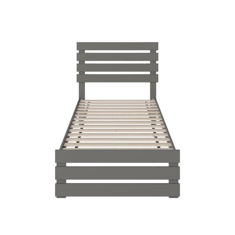 Jaqson Slat Bed, Gray, Extra-long Twin