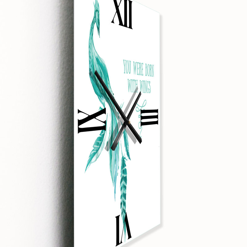 Horloge murale traditionnelle Mystic Mint Bird You Were Born with Wings, Petit