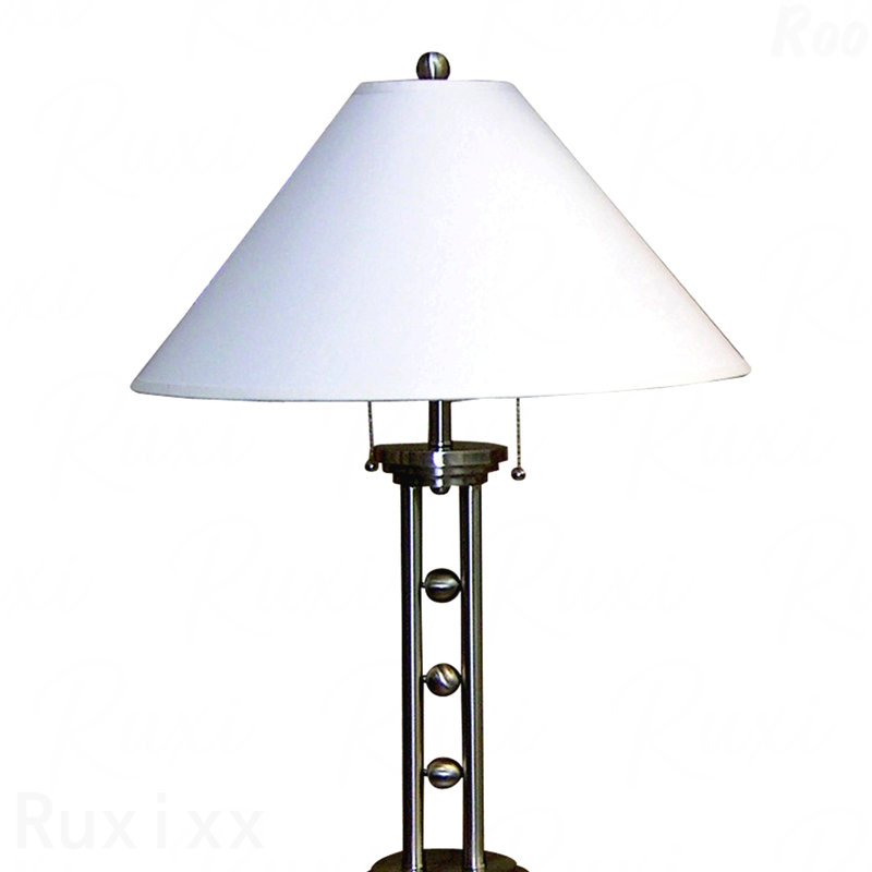 Lampe de table - structure en métal de 27 po de hauteur, finition argentée