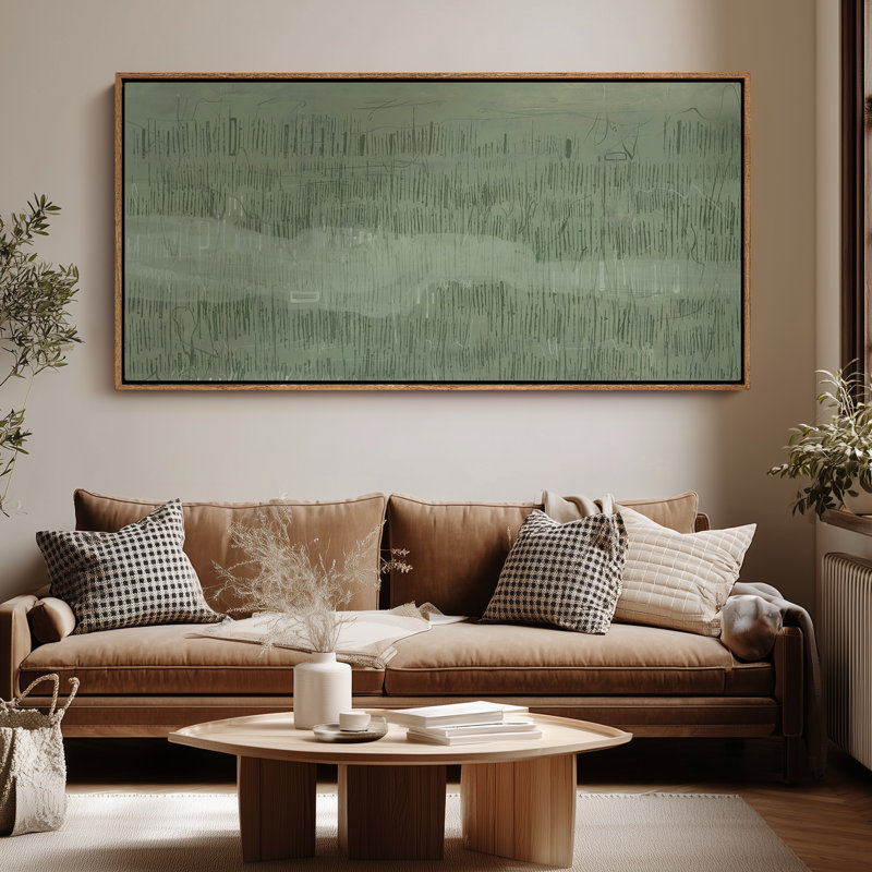 Très grand art mural rétro encadré pour art classique, H 30 po x l 60 po, Naturel