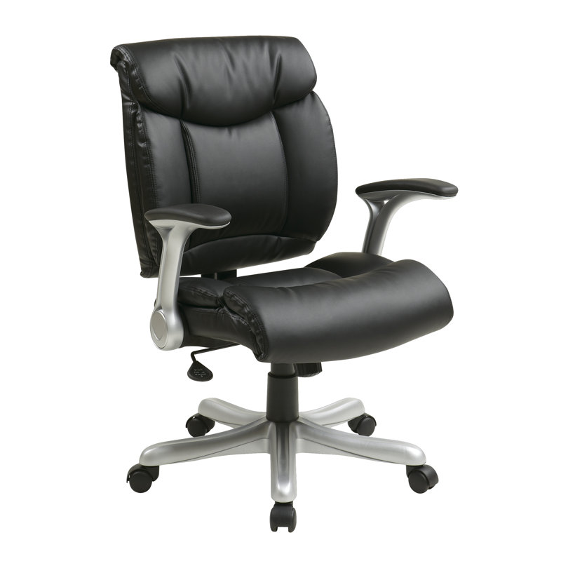 Office Star Products Executive Chair, Black with Silver