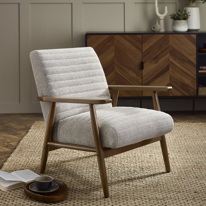 Upholstered Chenille Armchair, White