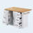 56 inch Kitchen Island with Rubber Wood Veneer Drop Leaf, Power Outlet, 4 Door Shelves, Embossed Vertical Stripe Rolling Kitchen Cart on 4 Wheels with 6 Deep Drawers for Kitchen, Dining Room,White-664568140