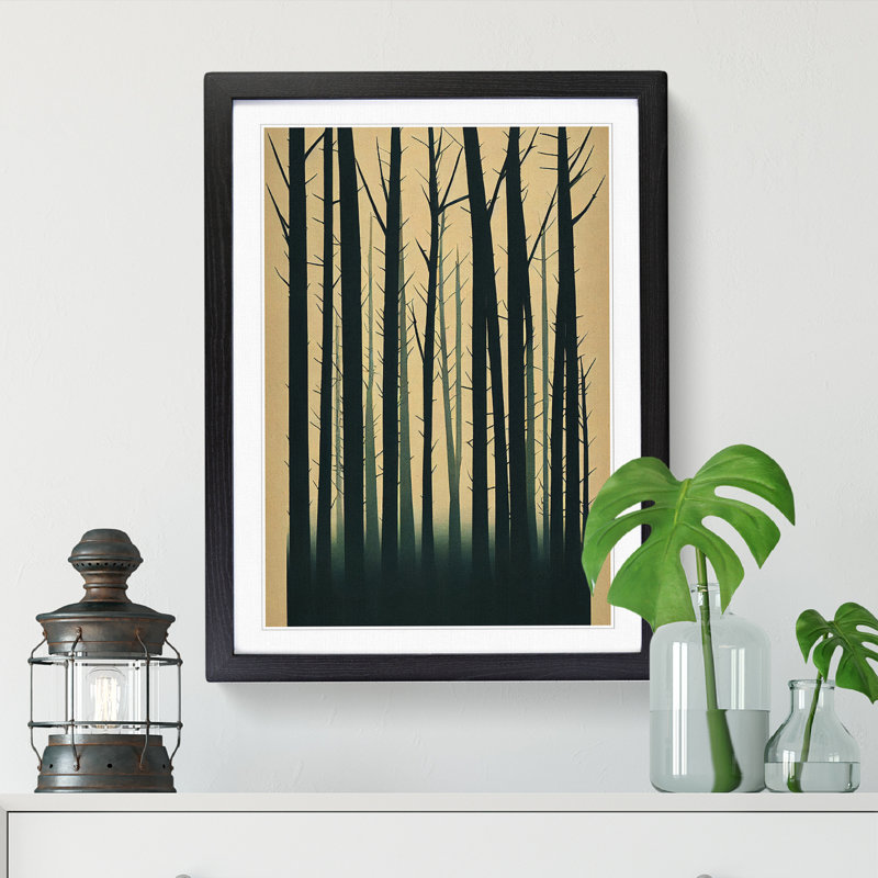 FRM-V0523-1008X Forest Newspaper 1 Piece Single Picture Frame Wall Art, 64cm H x 46cm W x 2cm D, Oak Framed