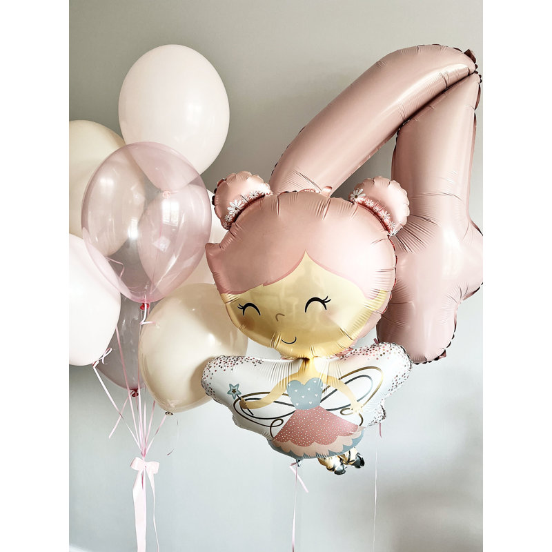 Ensemble de magnifiques ballons magiques aux teintes pastel élégantes pour les fêtes d'anniversaire (Ballon chiffre en aluminium : n° 5)