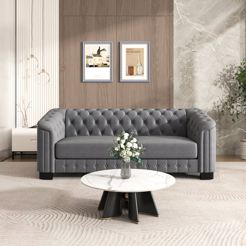 Canapé 3 places Mid-Century, Gris