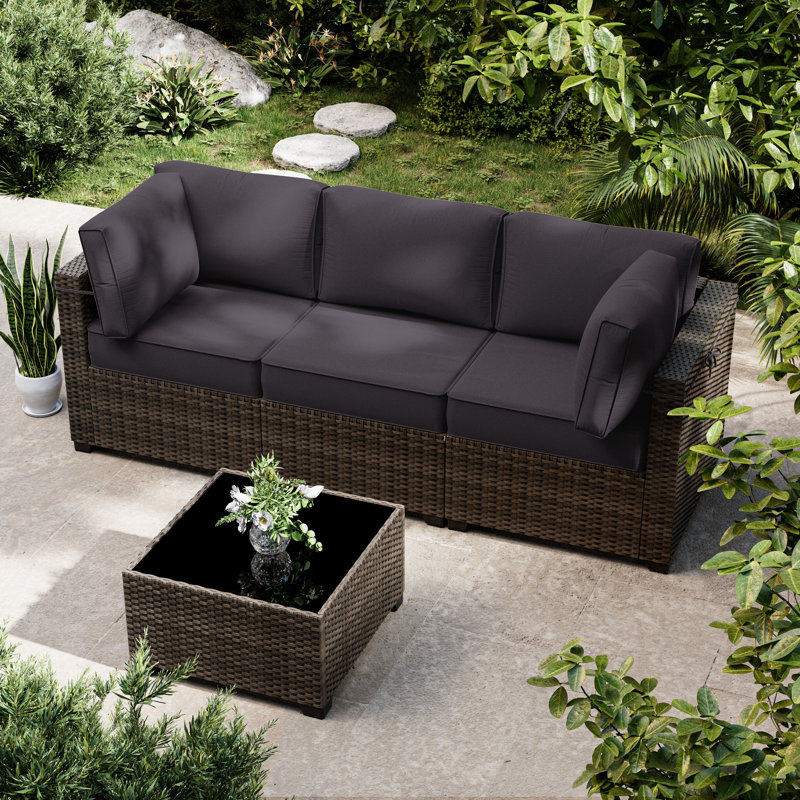 8 housses de coussin d'extérieur housses de patio toutes saisons pour meubles d'extérieur, housses seulement, Gris