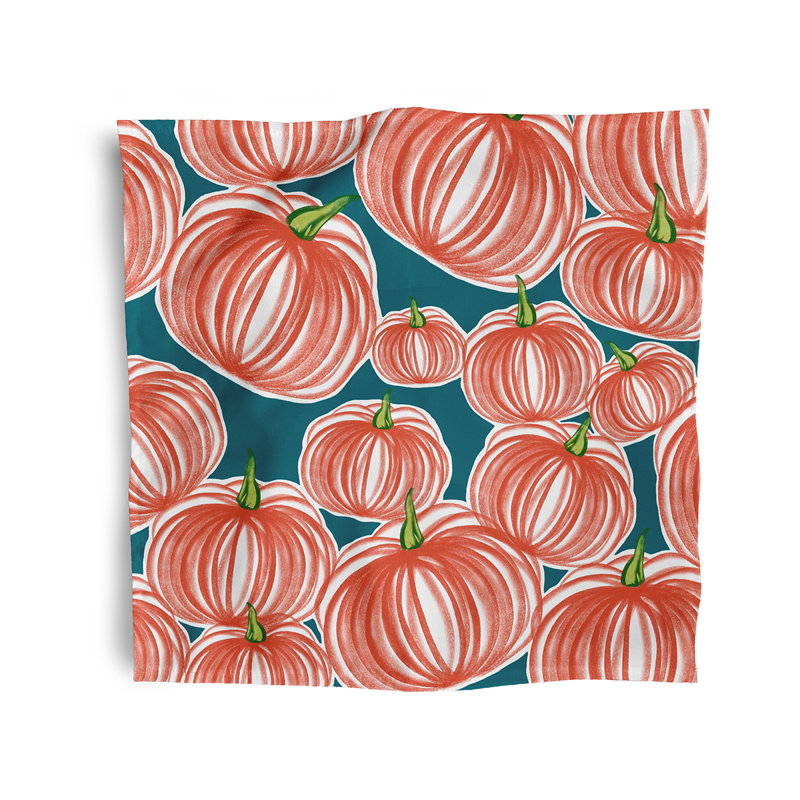 Sabio Polyester Rustic Napkins, Orange/Blue
