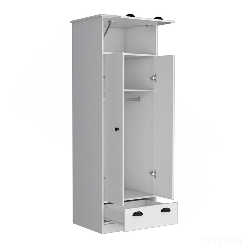 Armoire Dumas, chambre à coucher, blanc, Blanc