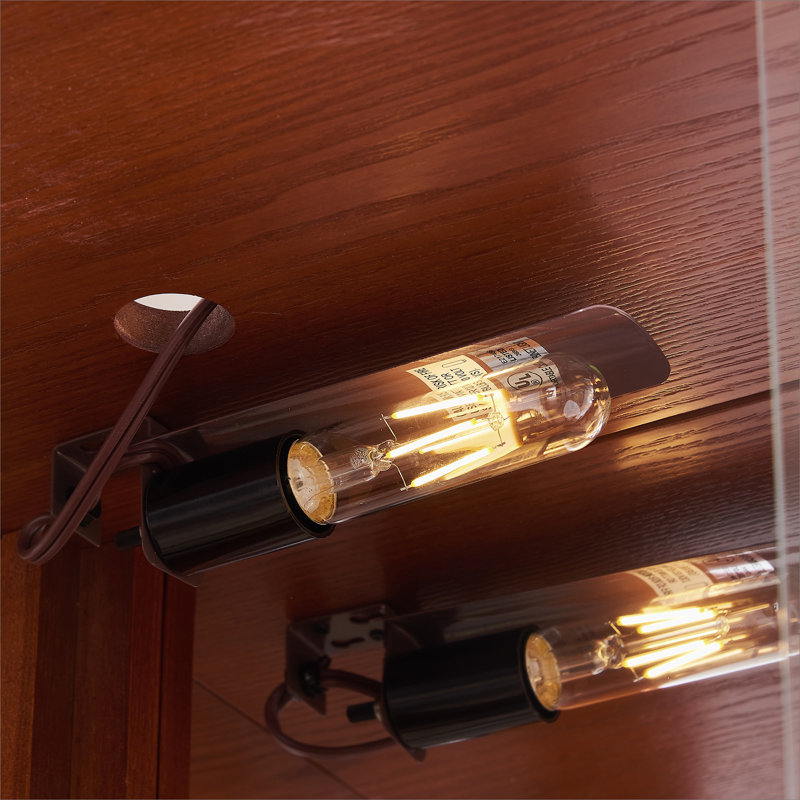 Vitrine d'angle vitrée lumineuse avec tablettes réglables, Chêne