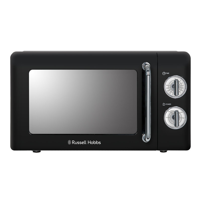 Russell Hobbs 700w 17l Retro Compact Manual Microwave, Black