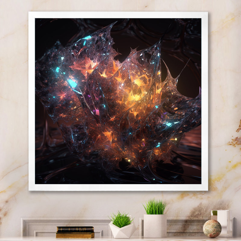 Liquid Crystal Fusion - Print, White Single Picture Framed, 36" H x 36" W x 1.5" D