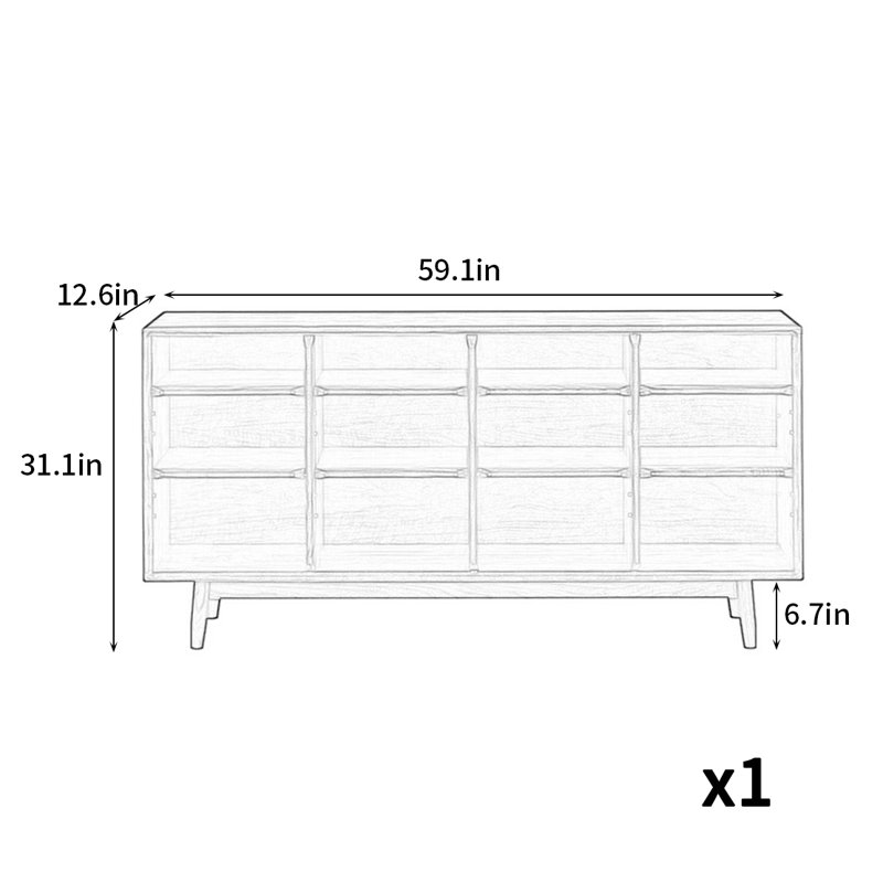 Nordic Style Simple Practical Sideboard, Brown