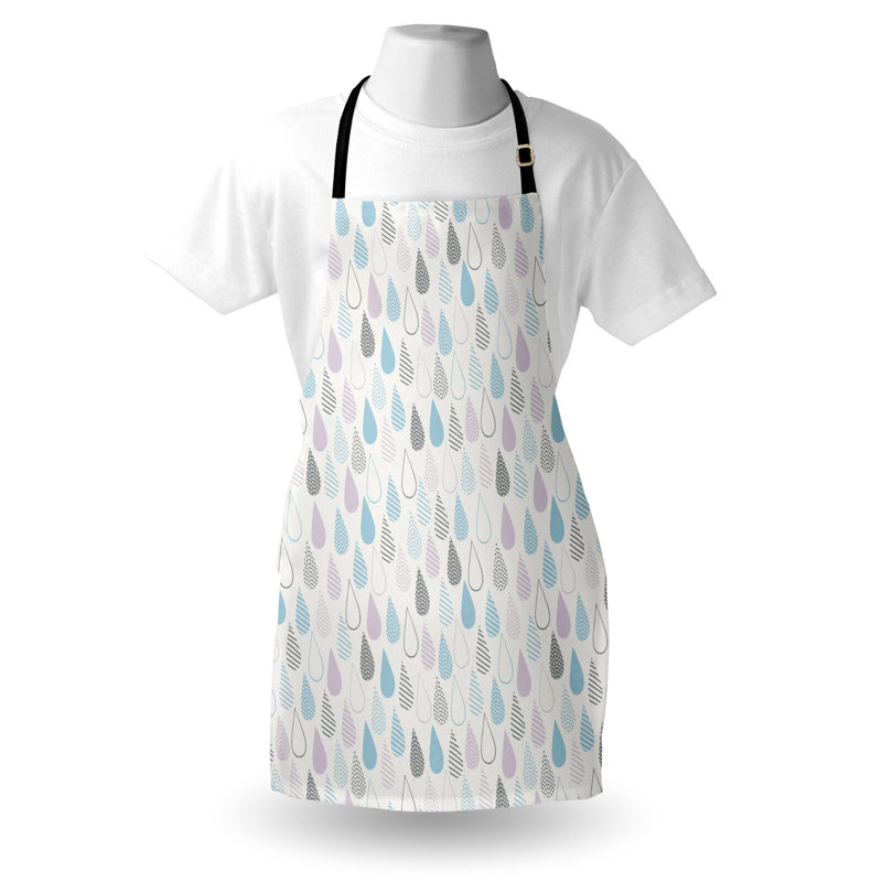East Urban Home White Apron Unisex, Droplets, Adult Size, Multicolor