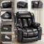 Canapé de massage inclinable et chauffant en cuir de 40 po de largeur, fauteuil avec porte-gobelets, ports USB et Type-C, télécommande-114208123