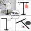 Porte-serviettes de table en forme de T en acier inoxydable noir mat, porte-serviettes de comptoir autoportant moderne avec base antidérapante et finition antirouille