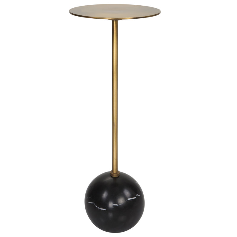 Chaniece End Table, Brushed Brass/Black