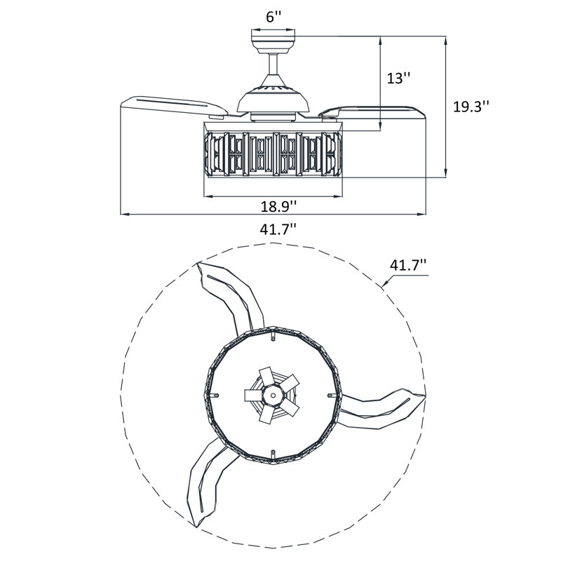 Ventilateur de plafond à 3 pales de 42 po avec télécommande et ensemble d'éclairage inclus Sigsbee