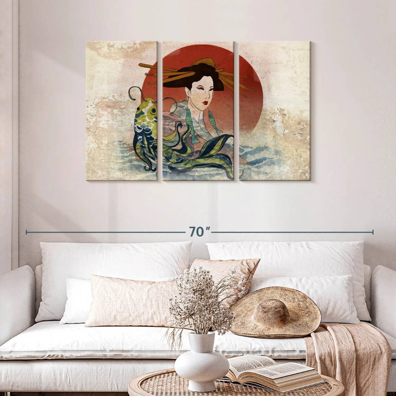 Leisha Geisha et Koi, H 28 po x l 45 po