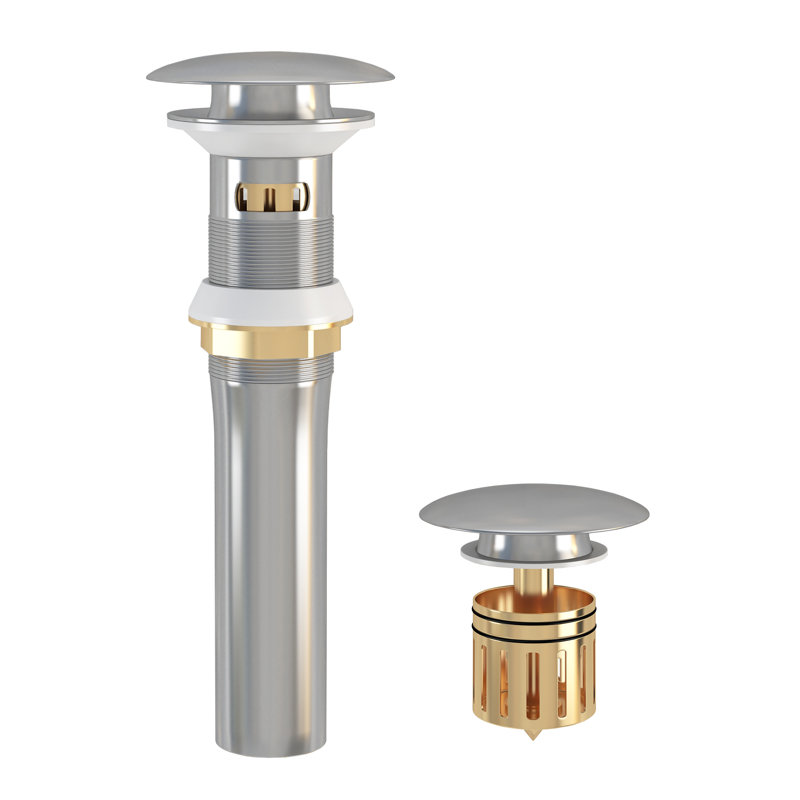 Ayna Decors Brass Pop Up Drain Stopper for Bathroom Sink with Overflow in Chrome, Chrome
