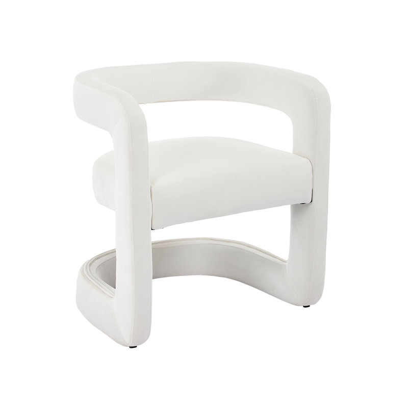 Chaise de salle à manger rembourrée en tonneau avec dossier creux, chaise de salle à manger moderne en bois massif, chaise d'appoint confortable pour la salle à manger / salon