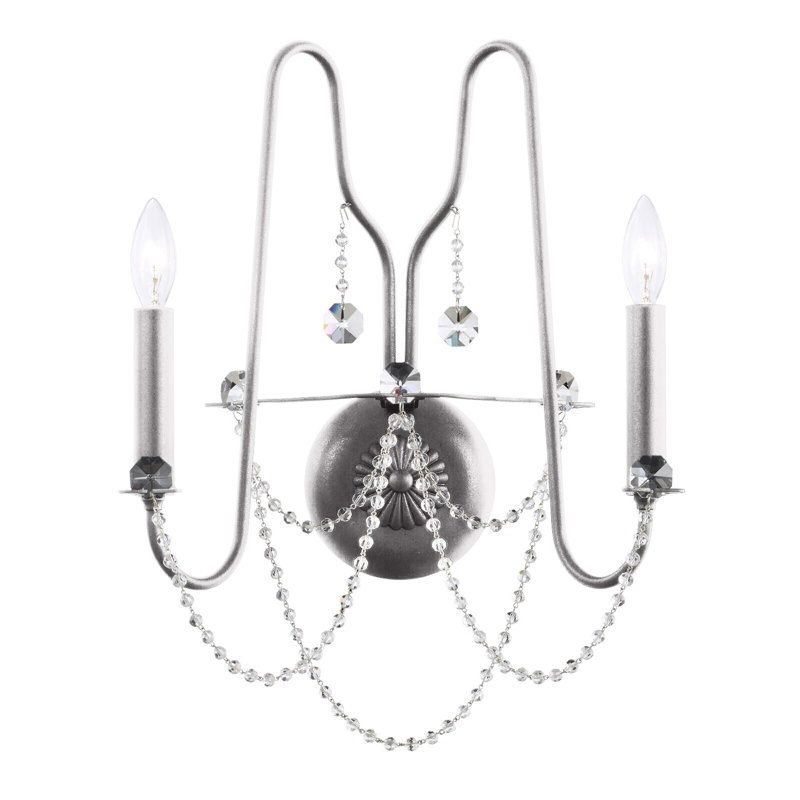 Esmery Candle Wall Light, French Gold, Optic Crystal
