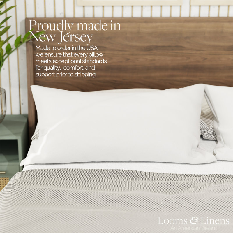 Looms & Linens Sleeping Bed Pillows - Down Alternative & Hypoallergenic, Standard