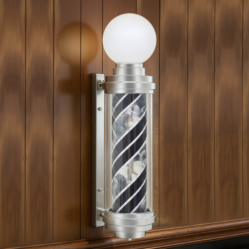 Wall-mounted LED Light Barber Pole with Bright Rotating Strips