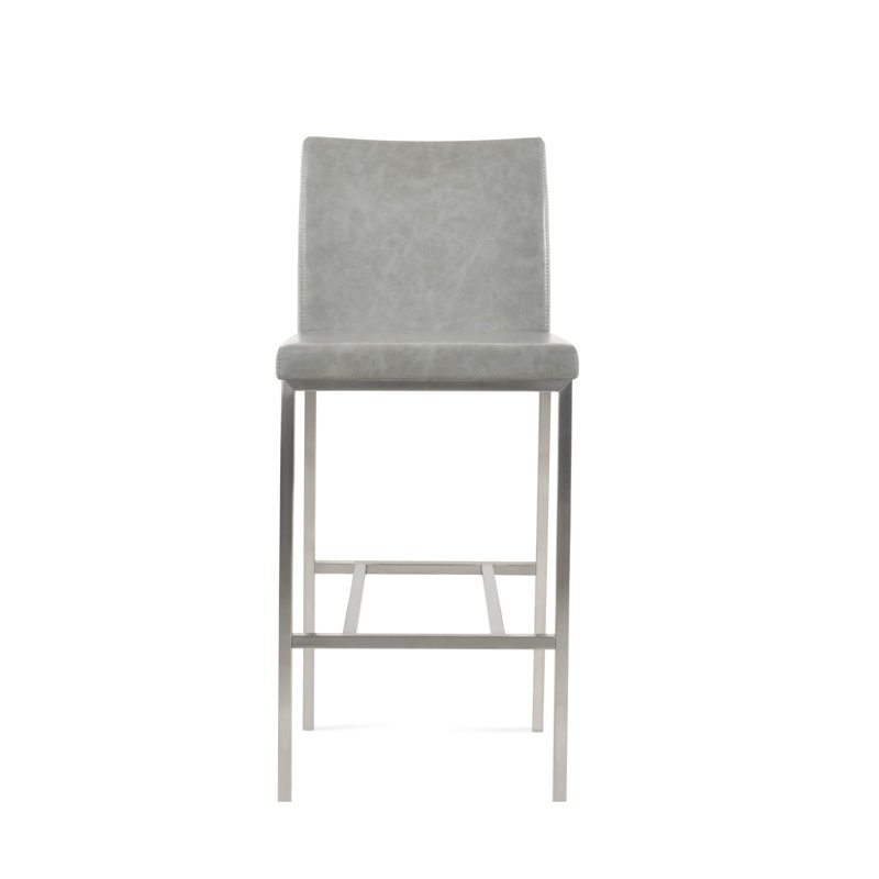 Tabouret Aria, Acier Inoxydable, Tabouret de bar (siège d'une hauteur de 29 po), Similicuir brique PPM