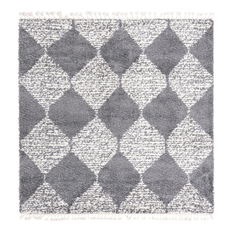Serenity Shag Geometric Indoor Rug, Square 7'10"