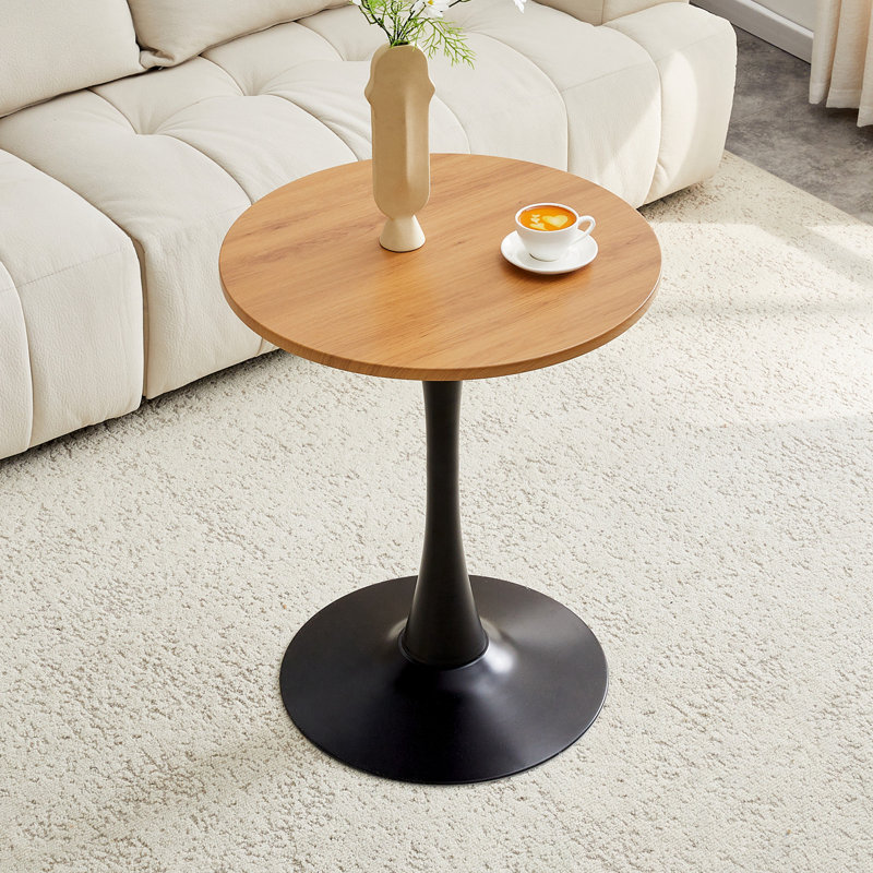 Ronde ronde avec base en métal robuste, Naturel