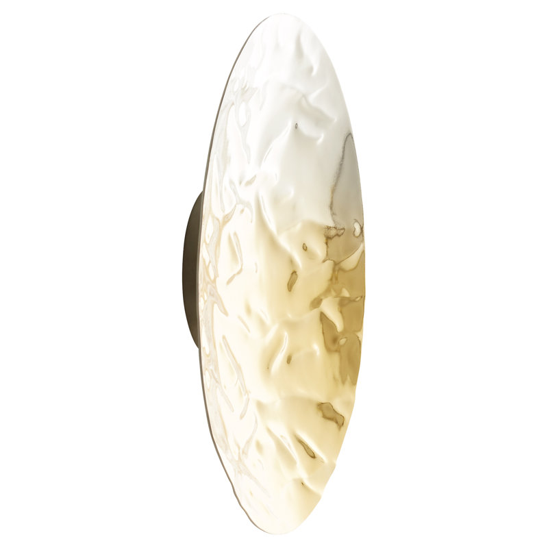 Ripple Abstract Circular Wall Decor in Silver and Gold Metal