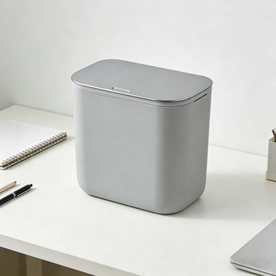 Hanging Small Trash Can with Stainless Steel Lid, Odor-Free Compost Bin, Space-Saving Garbage Can for Cabinet, Under Sink, RV, Bathroom