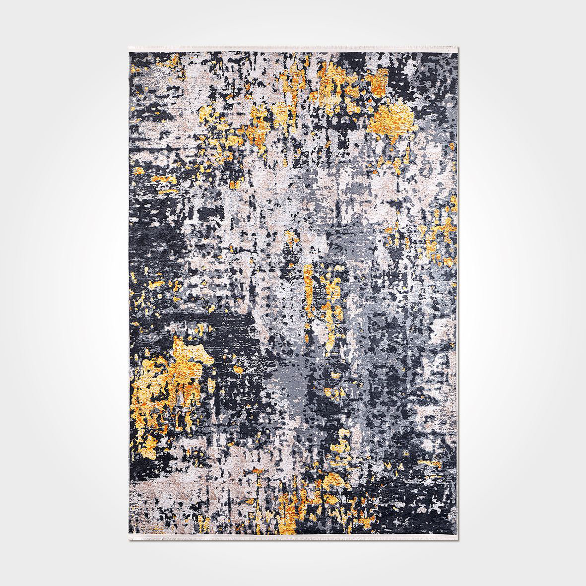 17 Stories Kinsley Black Abstract Polyester Digital Print Area Rug ...