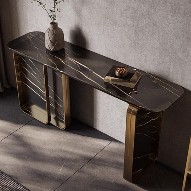 Simple Luxury Console Table, 34.65" H x 62.99" W x 15.75" D, Black