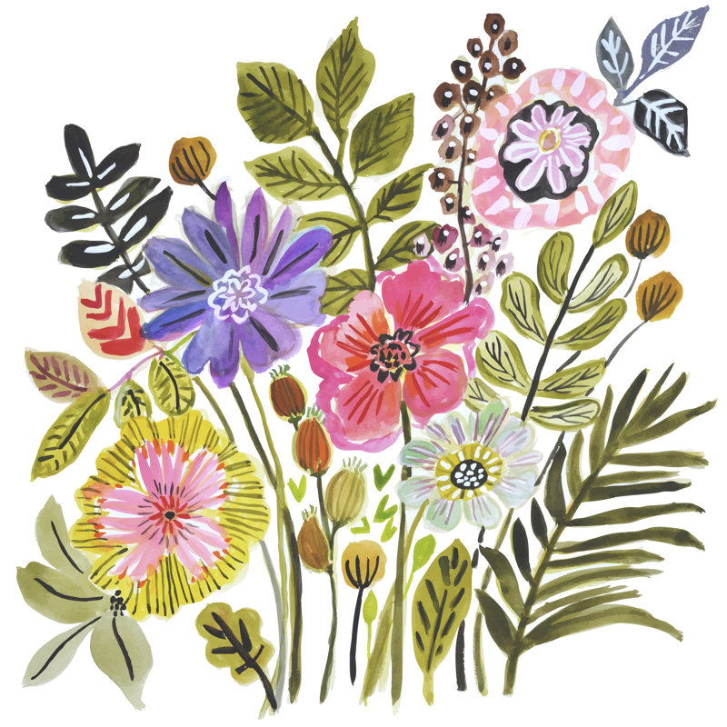 Tamhra Colorful Floral Bouquet II by Karen Fields - Wrapped Canvas Print, 30 cm H x 30 cm W