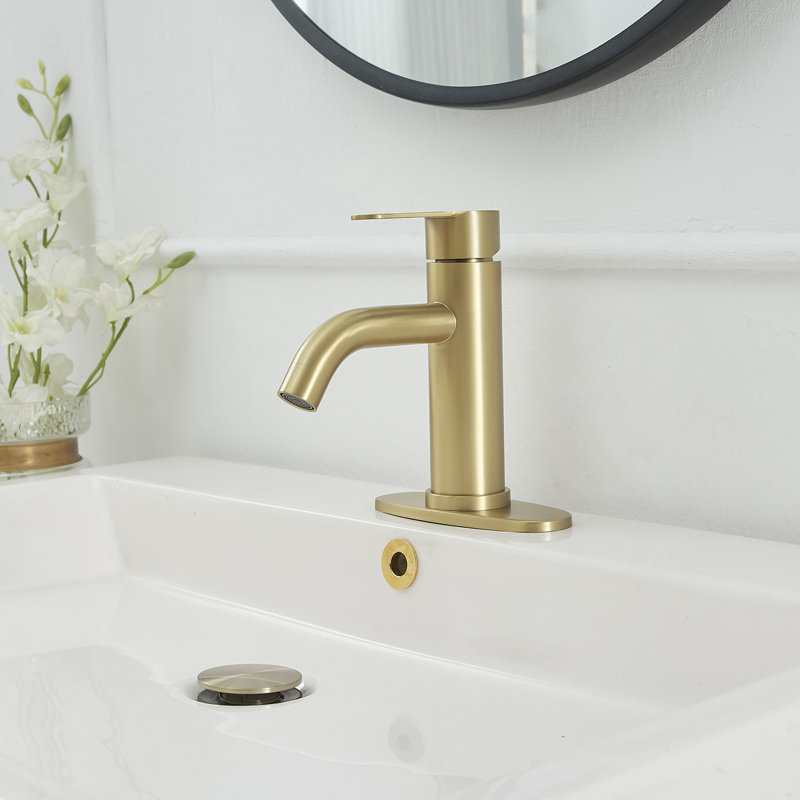 Single-Hole Single-handle Bathroom Faucet, Brushed Gold
