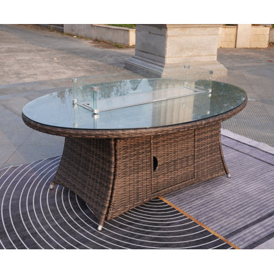 Round Propane Smokeless Fire Pit Table with Hidden Fuel Tank