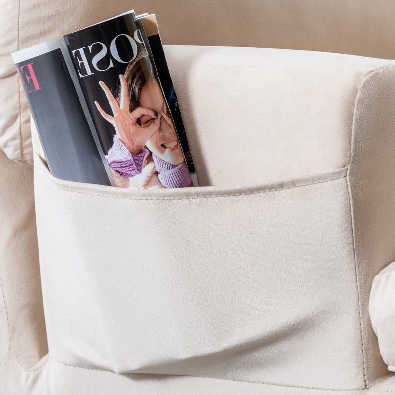 Fauteuil d'appoint inclinable standard avec repose-pieds 44,1 po de largeur, Velours beige