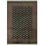 Tapis géométrique vert / brun / beige en laine noué à la main 9 pi x 11 pi 8 po Abril