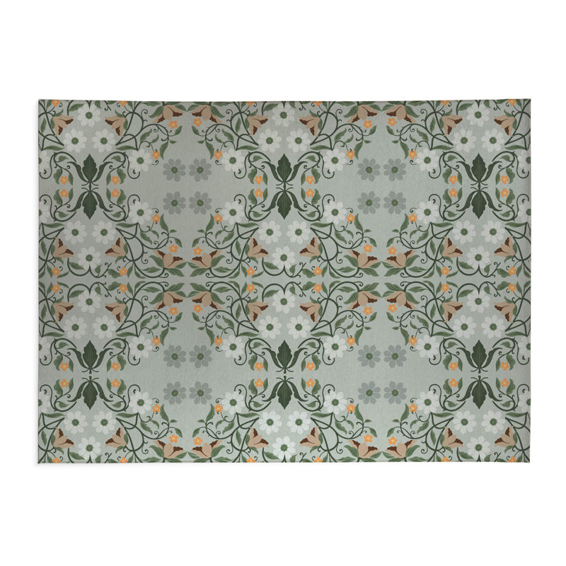 Millie Soft Step Outdoor Area Rug, Sage, Rectangle 6' x 4'