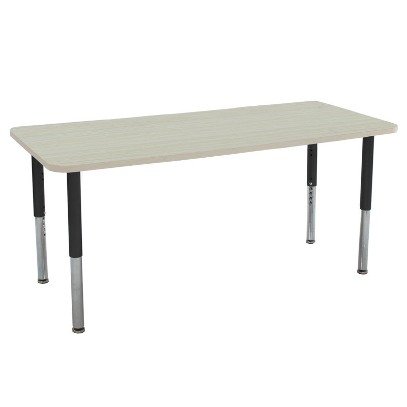 Rectangle La Madera Activity Table with Adjustable Legs, 30" x 72", Asian Sand/Black, Super