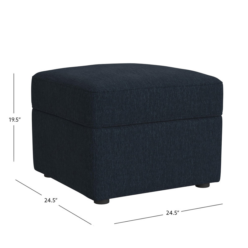 Lockheart 24.5” Storage Ottoman, Blue