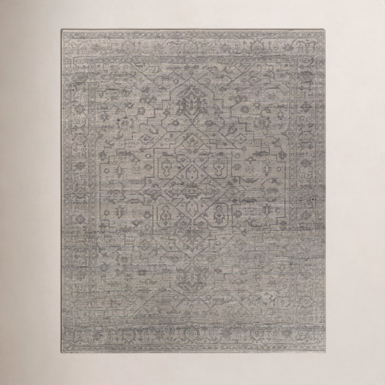 Robby Handmade Wool Black Rug, Rectangle 6' x 9'