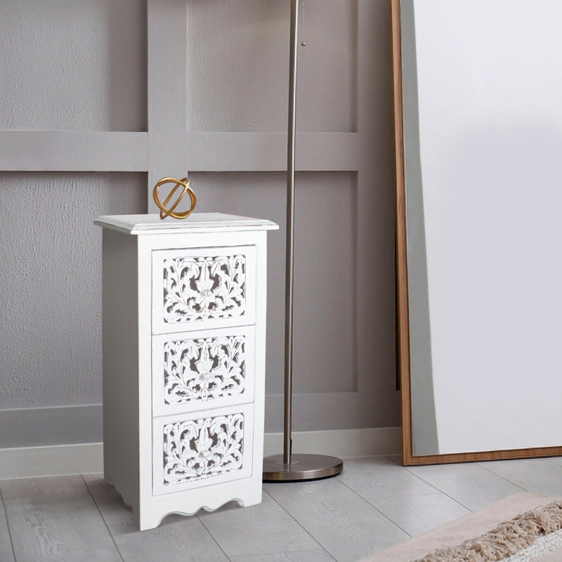 Calliphon 83.82cm W Bedside Table, White