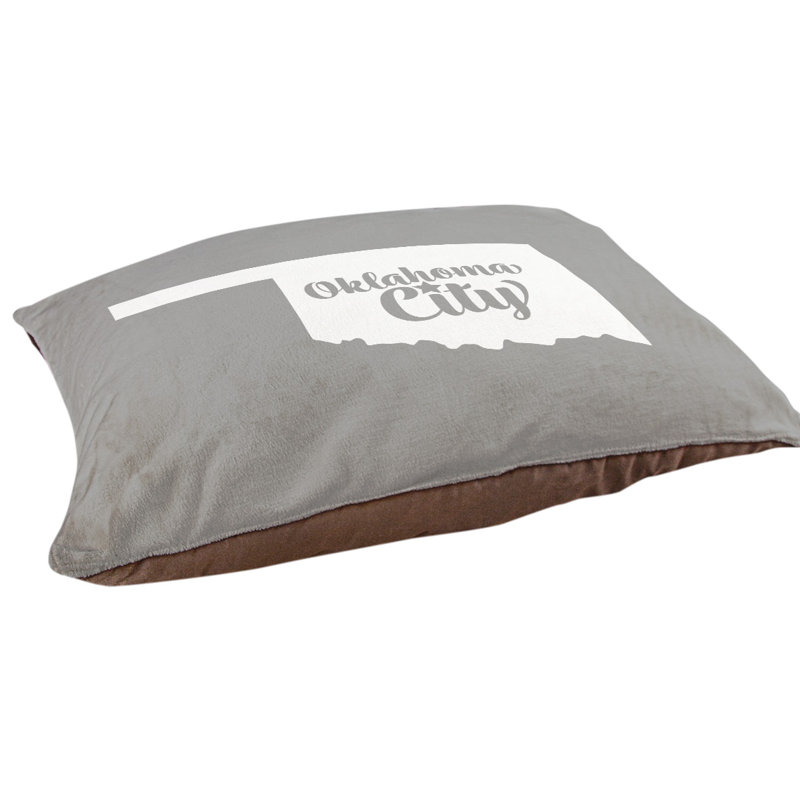 Coussin d’intérieur pour chien oklahoma city oklahoma, Grand (l 50 po x P 40 po x H 7 po), Gris