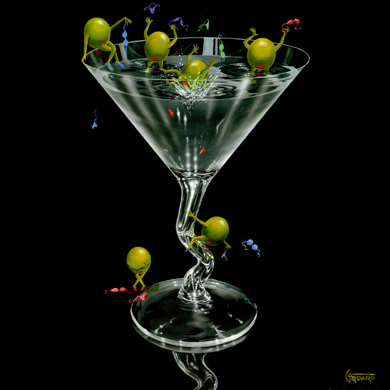 Olives Gone Wild, 15" H x 15" W